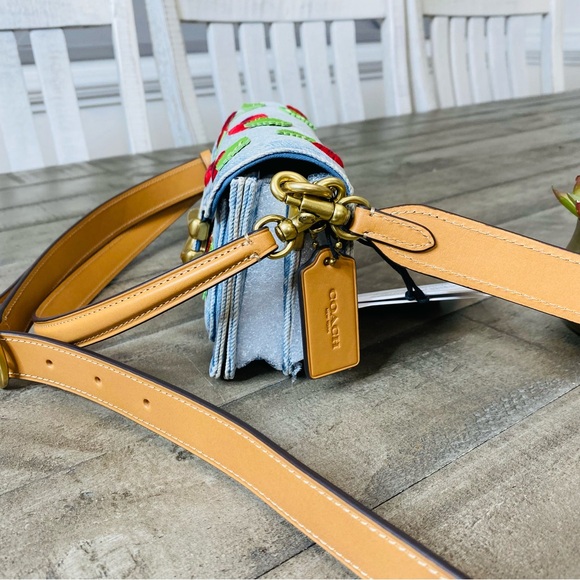 NWT Coach SMALL Cherry Denim Tabby 20 Shoulder Bag Crossbody - Picture 7 of 16